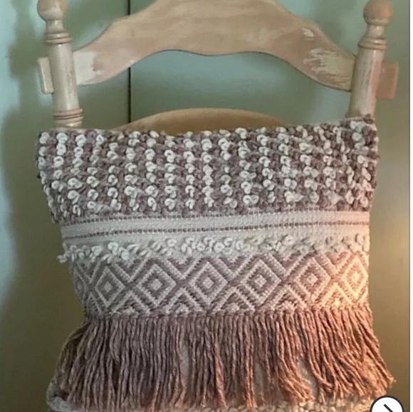 20"x20" Oversize Boho Fringe Square Throw Pillow - - Picture 11 of 12